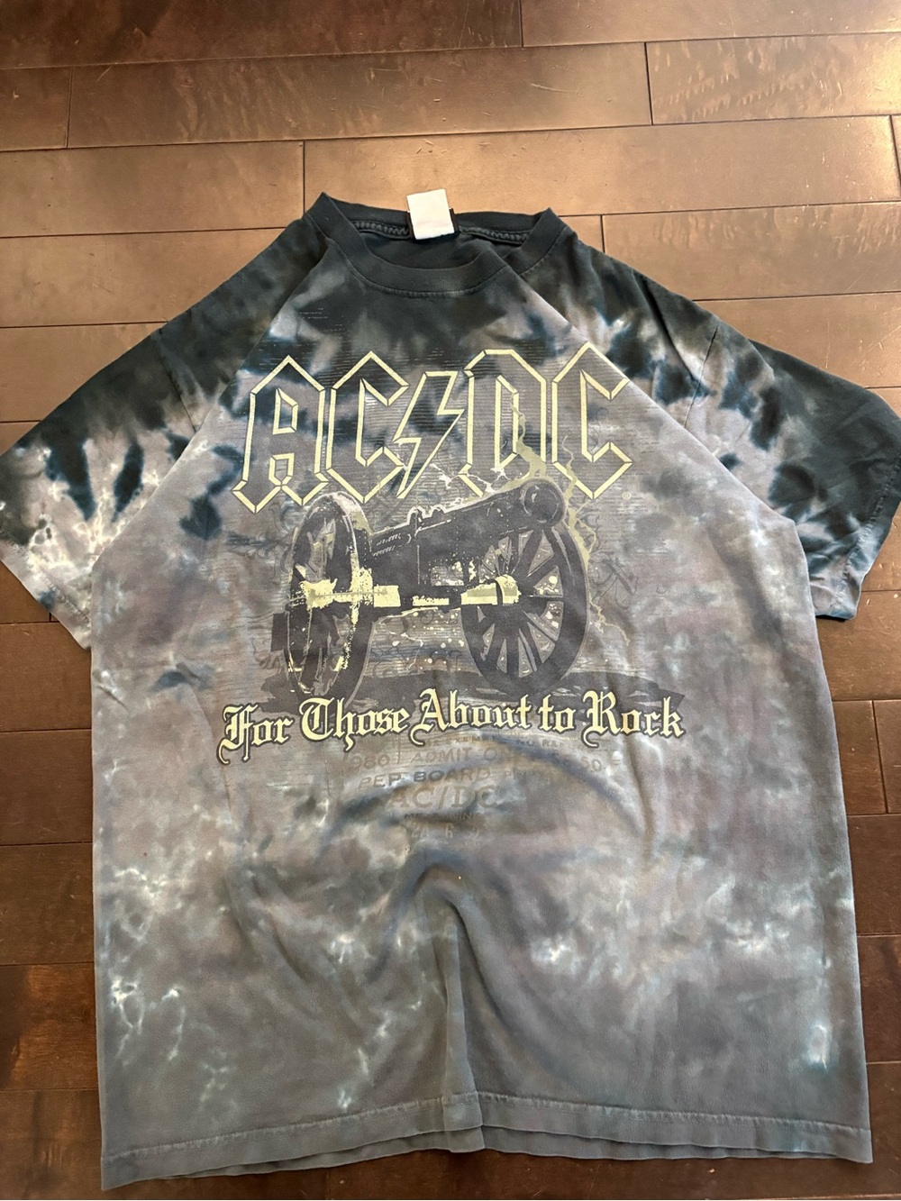 Vintage liquid blue AC/DC band tee